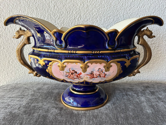 Kobaltblaue dekorative Vase von Zsolnay