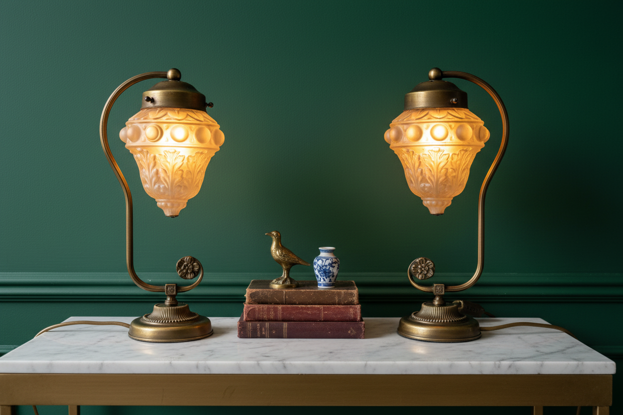 Art Nouveau Lamps – Console Table