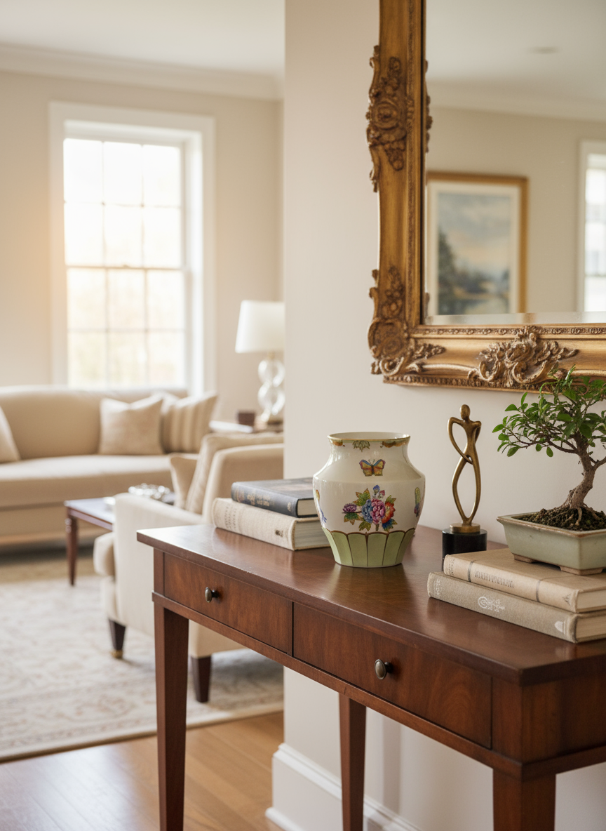 Herend Victoria Vase Medium - Console Table Lifestyle