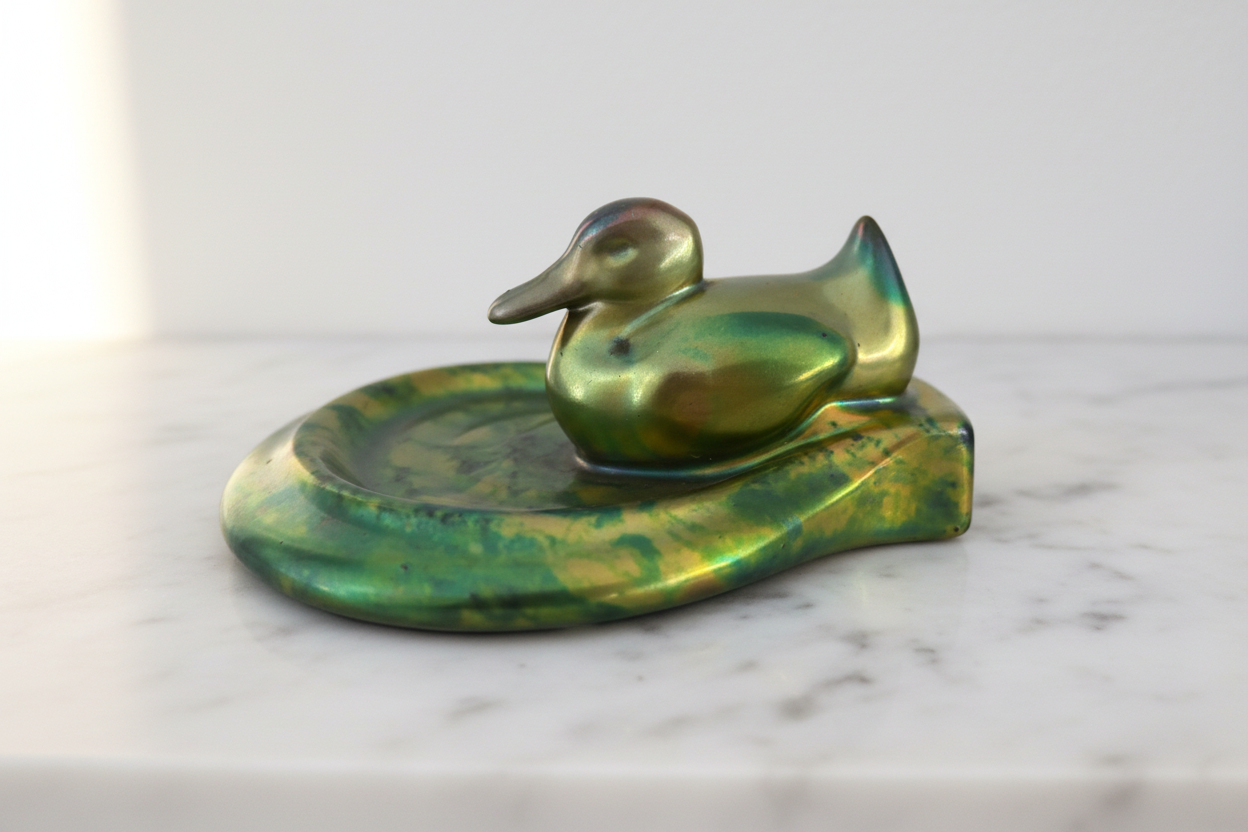 Zsolnay Eosin Duck Tray, Hungary, Early 20th Century