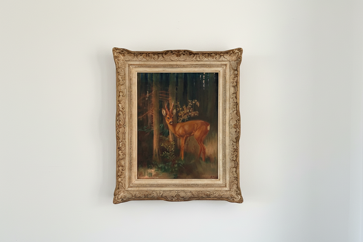 Anton Trieb painting hanging on white wall