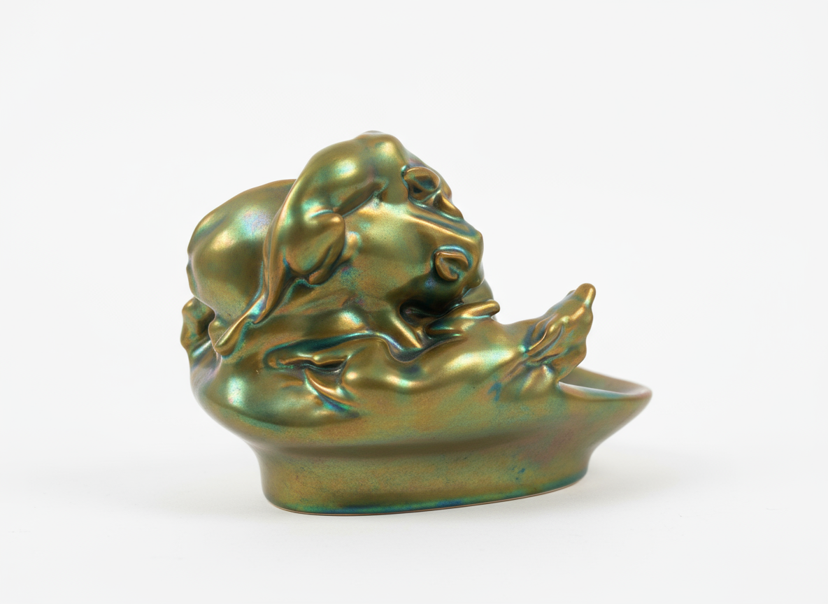 Zsolnay Hunting Scene Dish - Image 4