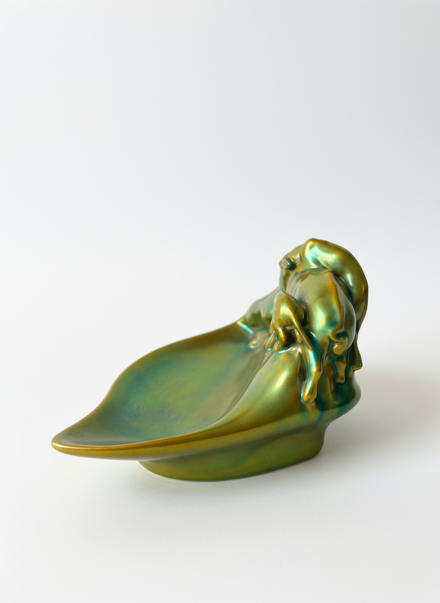 Zsolnay Hunting Scene Dish - Image 5